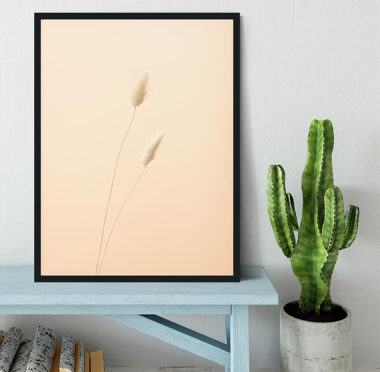 Bunny Grass Peach 08 Framed Print - Canvas Art Rocks - 2