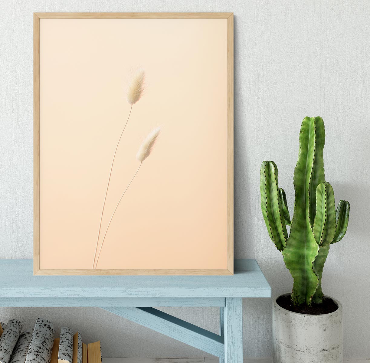 Bunny Grass Peach 08 Framed Print - Canvas Art Rocks - 4