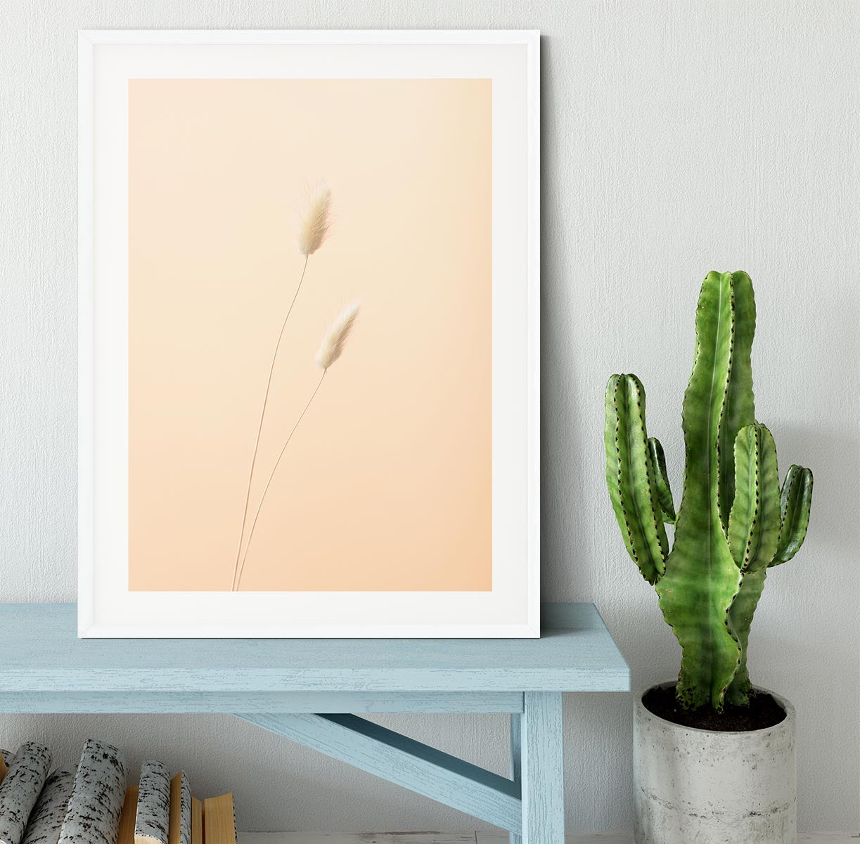 Bunny Grass Peach 08 Framed Print - Canvas Art Rocks - 5