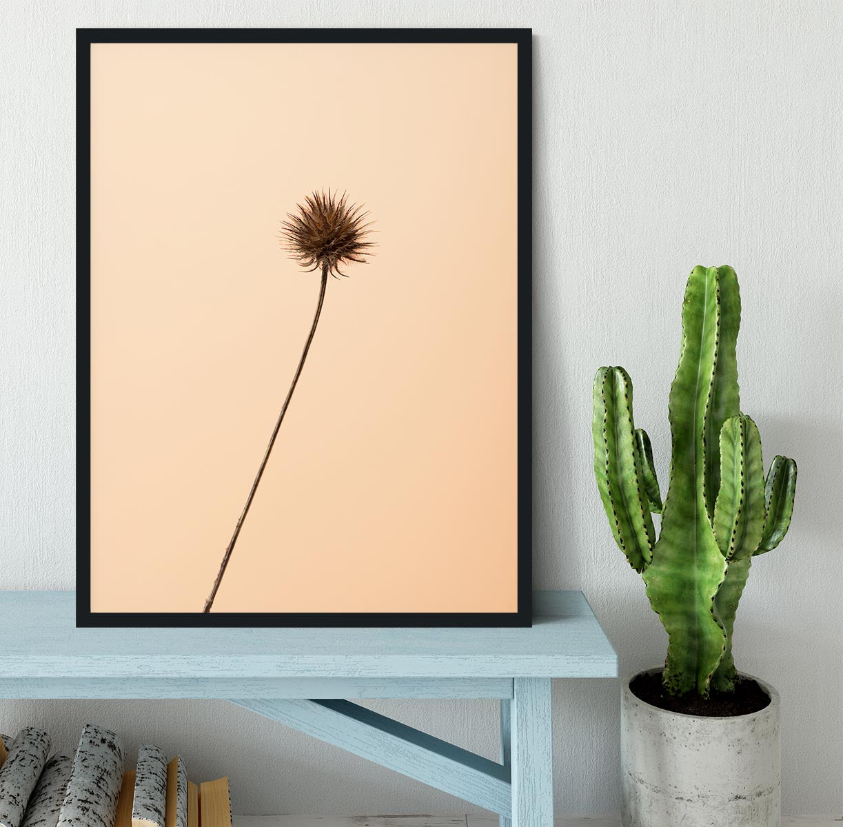 Thistle Peach Framed Print - Canvas Art Rocks - 2