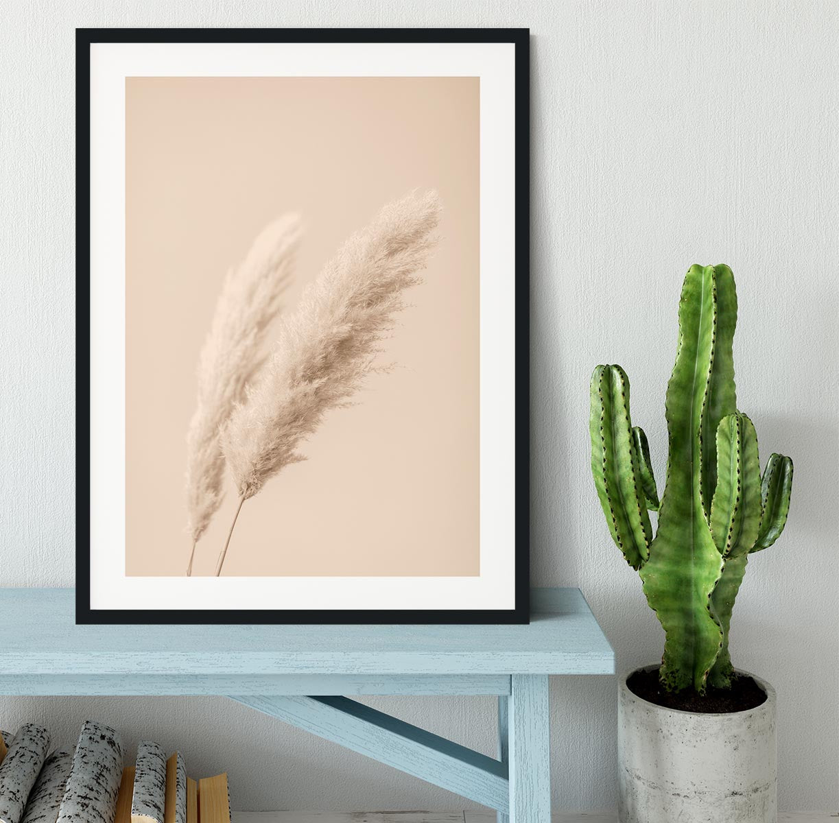 Pampas Grass Begie 15 Framed Print - Canvas Art Rocks - 1