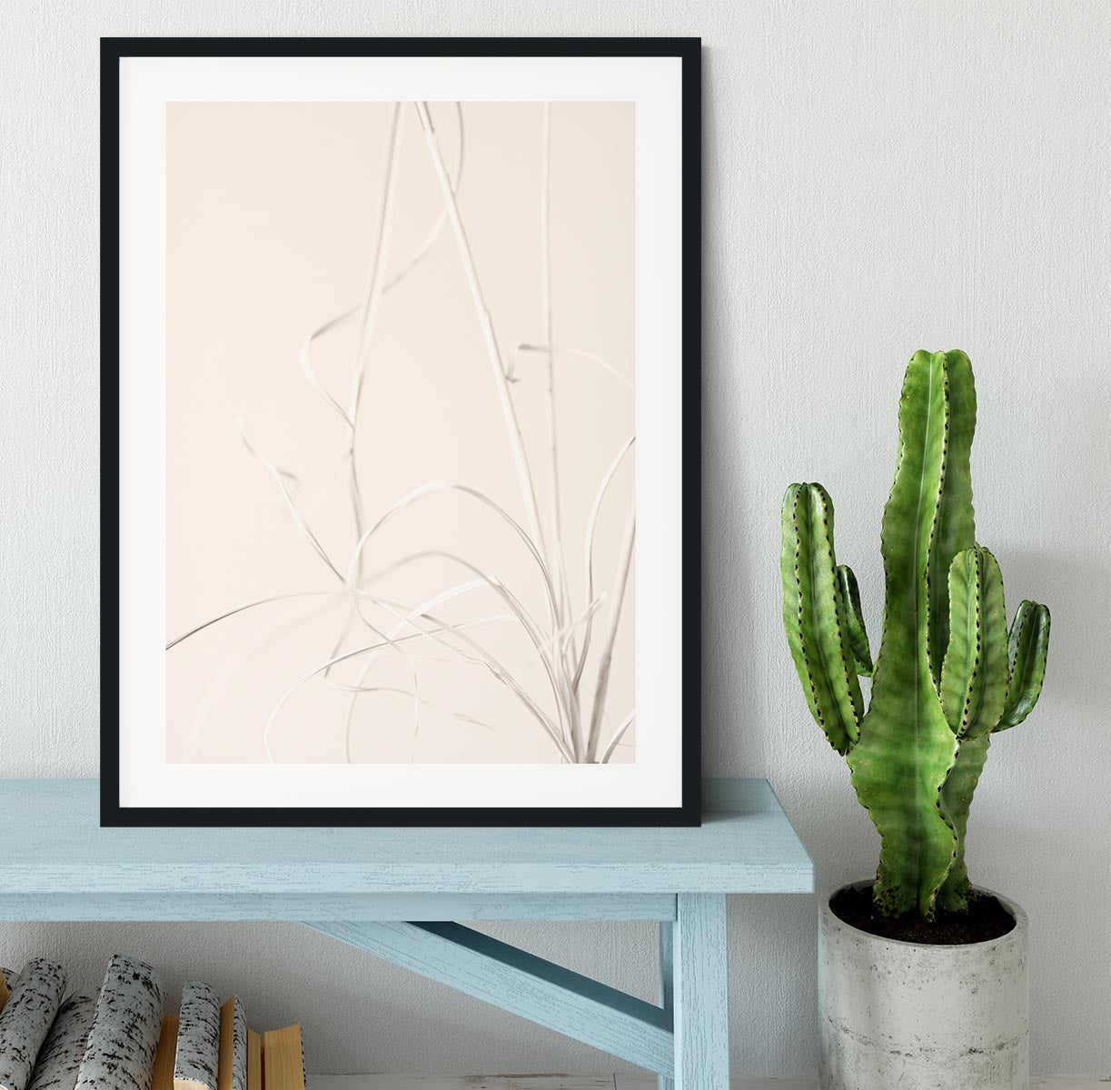 Dried Grass Light Beige Framed Print - Canvas Art Rocks - 1