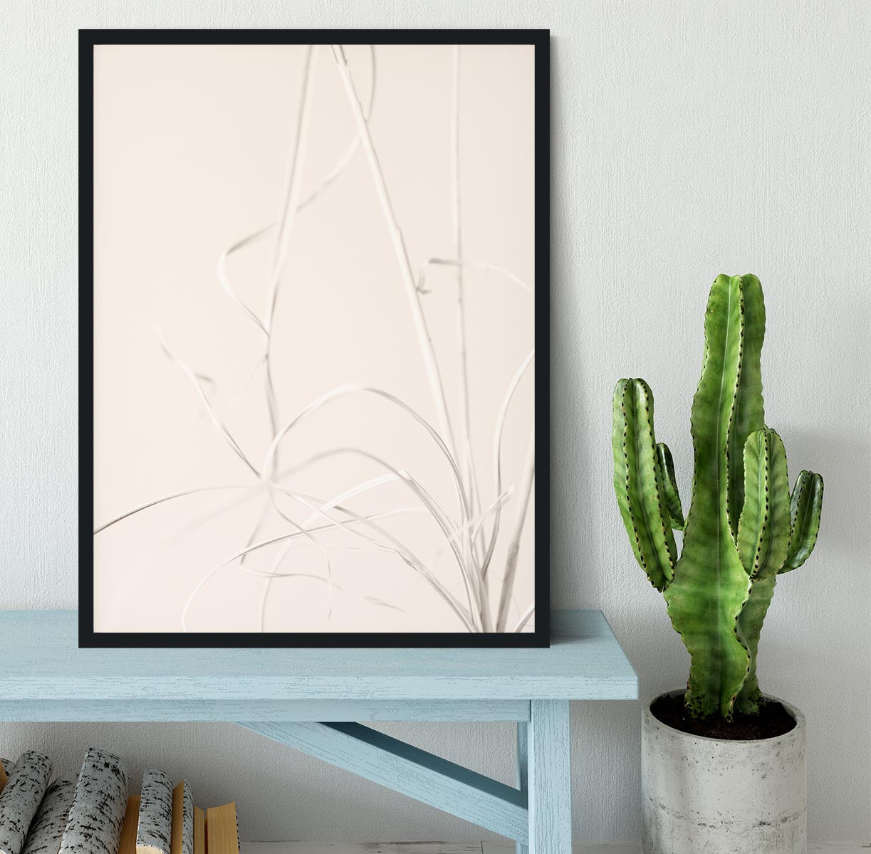 Dried Grass Light Beige Framed Print - Canvas Art Rocks - 2