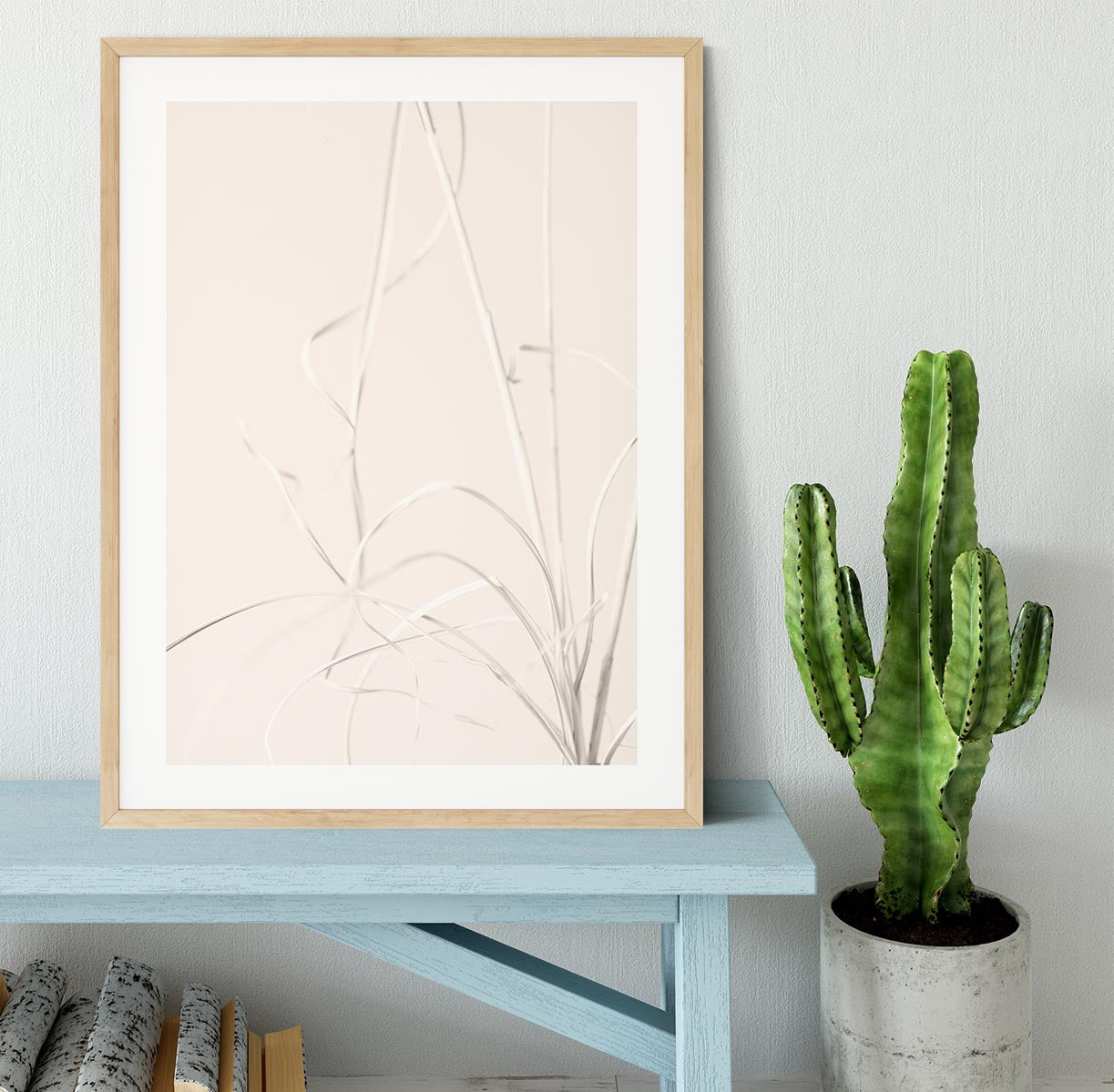 Dried Grass Light Beige Framed Print - Canvas Art Rocks - 3