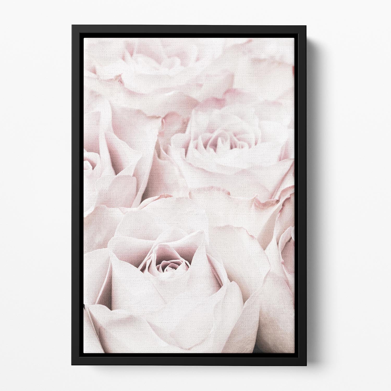 Pink Roses No 04 Floating Framed Canvas - Canvas Art Rocks - 2