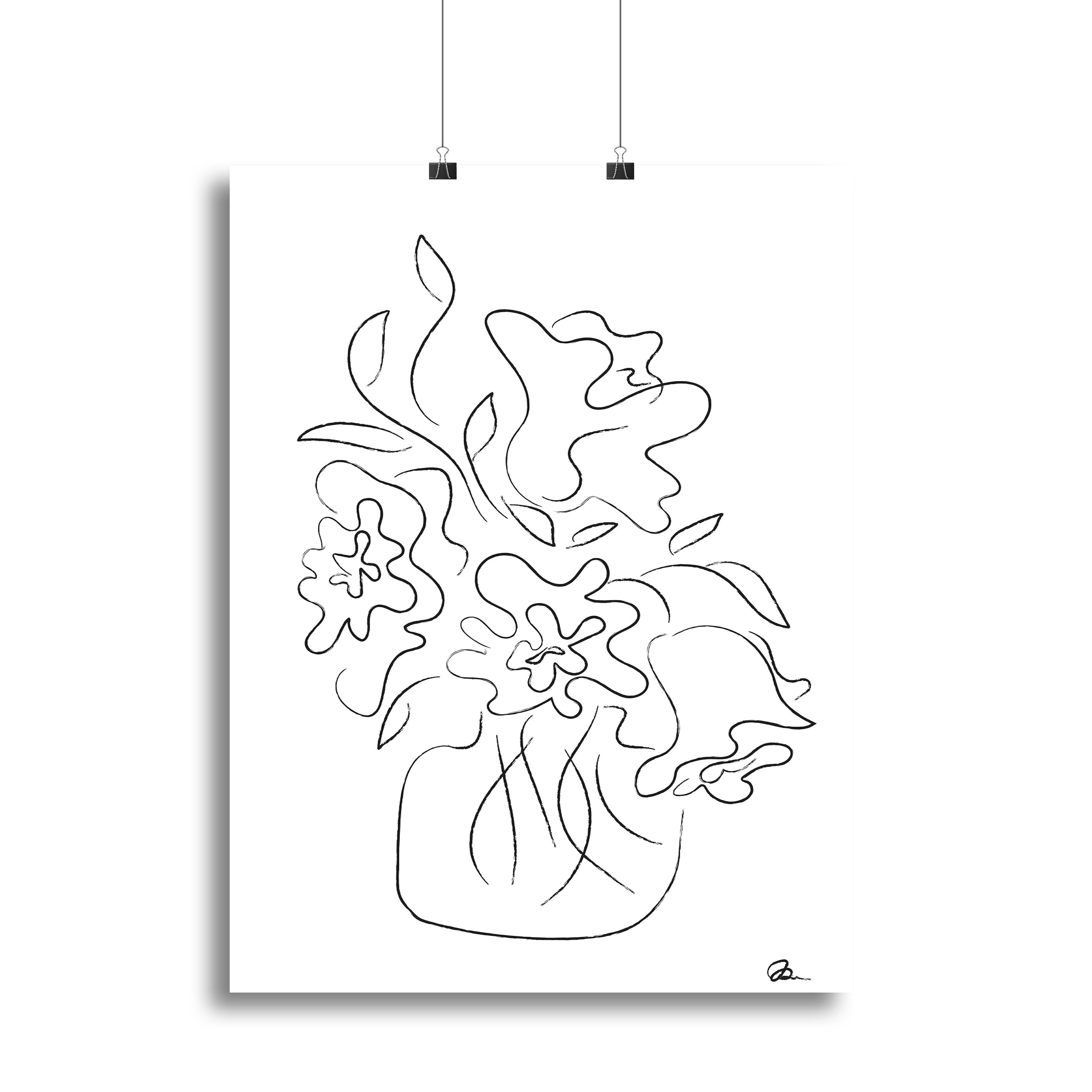Flower Bouquet White Canvas Print or Poster - Canvas Art Rocks - 2