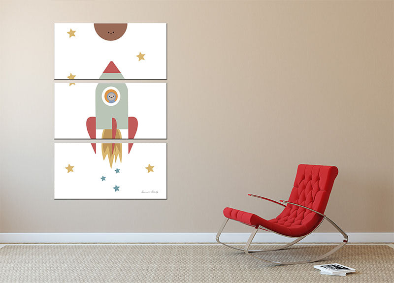 Solar Rocket 3 Split Panel Canvas Print - 1x - 2