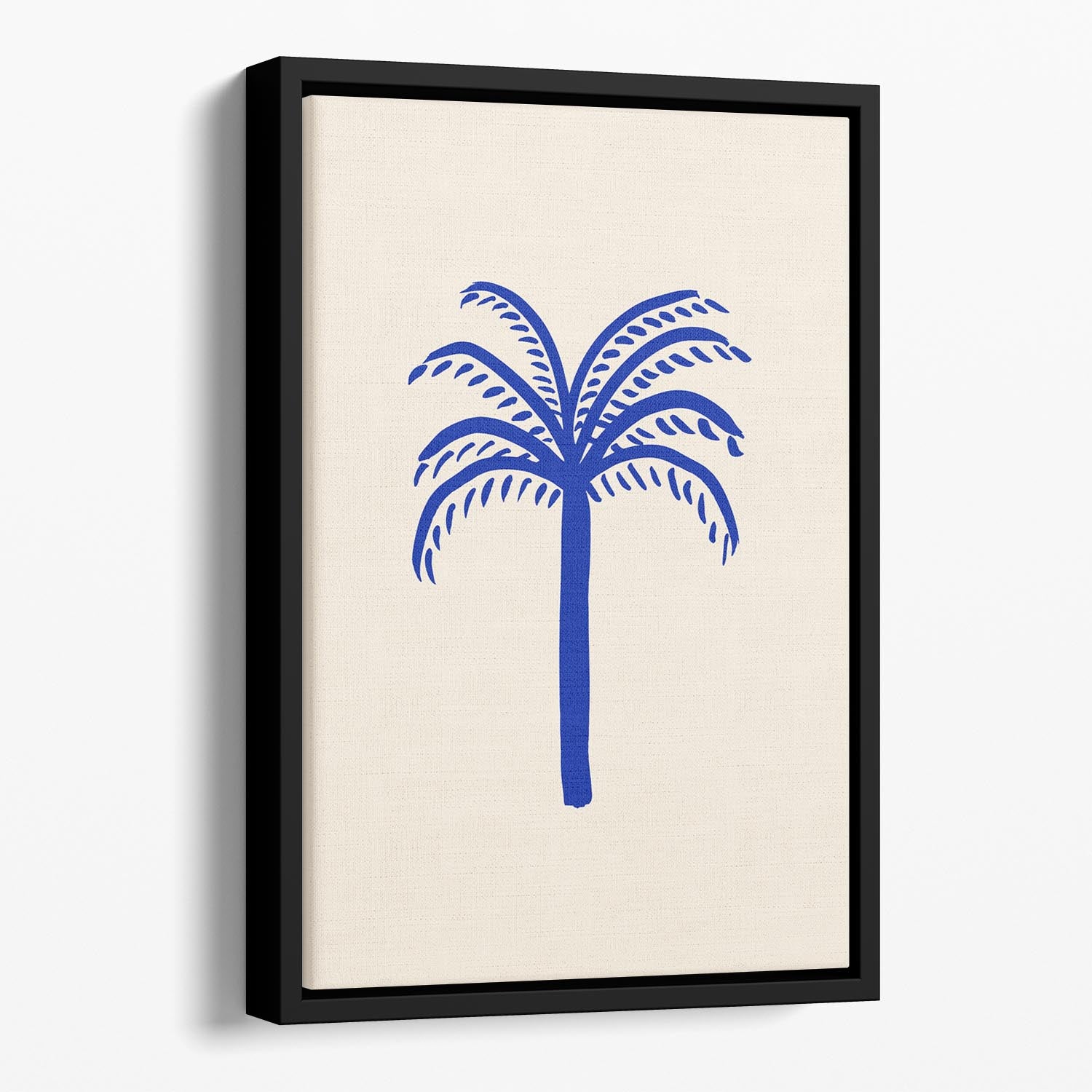 Blue Palm Floating Framed Canvas - 1x - 1