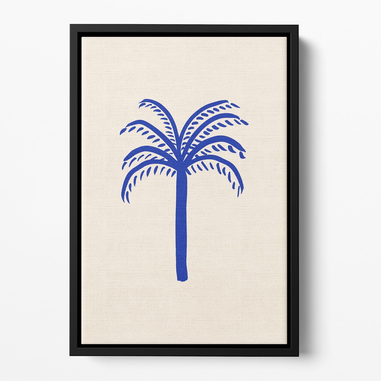 Blue Palm Floating Framed Canvas - 1x - 2