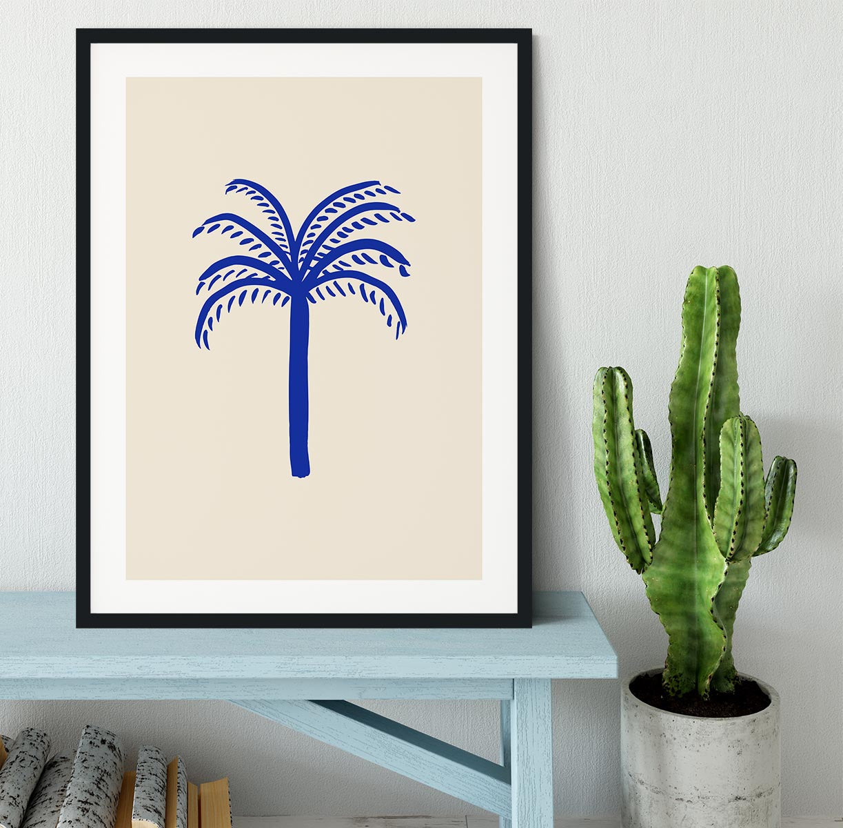 Blue Palm Framed Print - 1x - 1