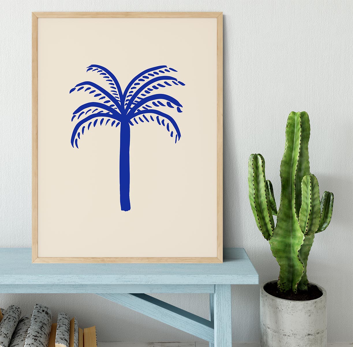 Blue Palm Framed Print - 1x - 4