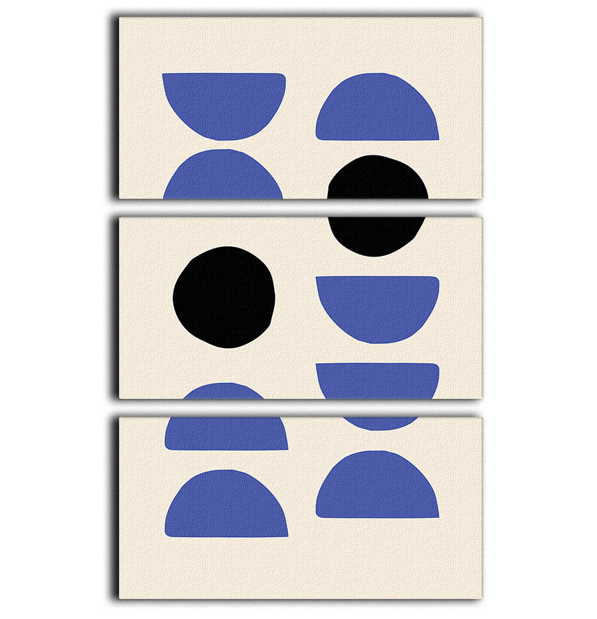 Blue Shapes 3 Split Panel Canvas Print - 1x - 1
