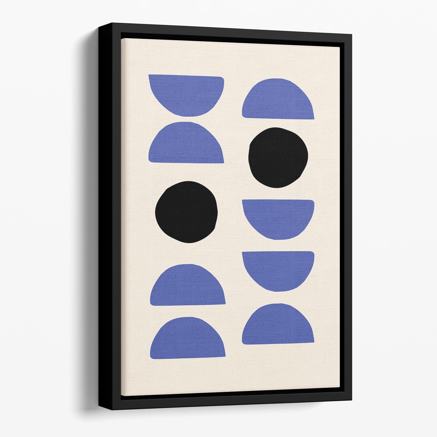 Blue Shapes Floating Framed Canvas - 1x - 1