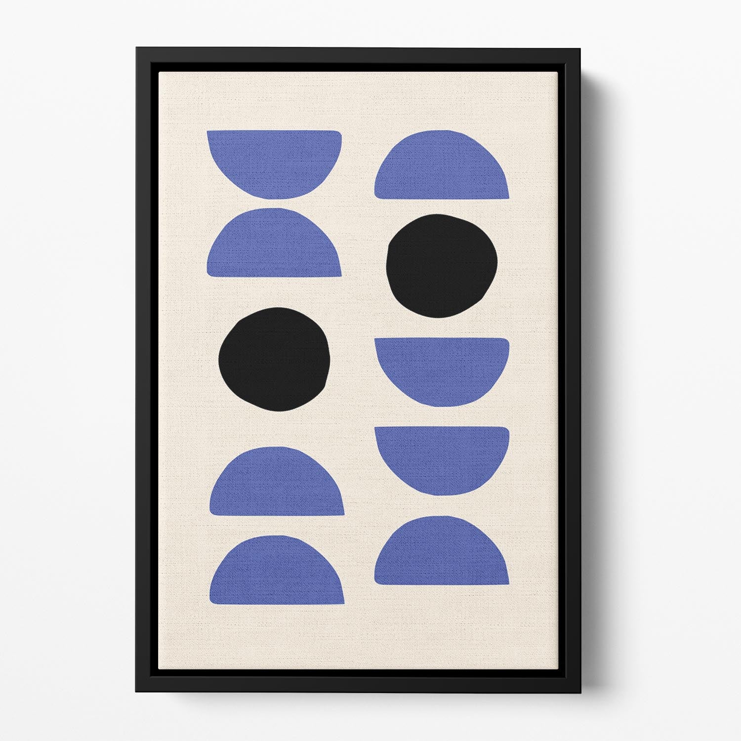 Blue Shapes Floating Framed Canvas - 1x - 2