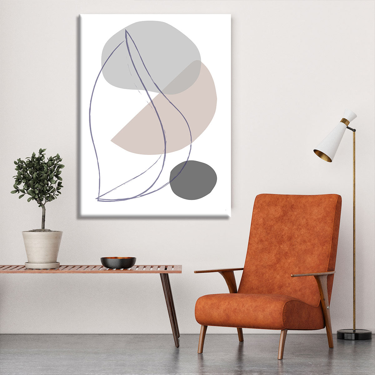 New Shapes Beige 01 Canvas Print or Poster - Canvas Art Rocks - 6