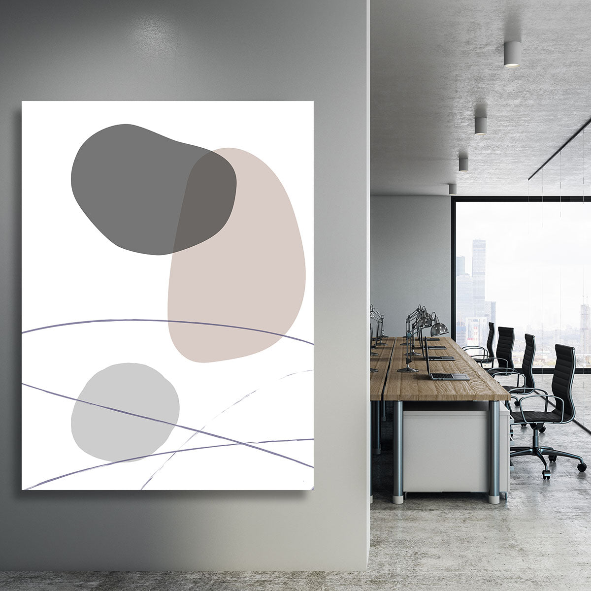 New Shapes Beige 03 Canvas Print or Poster - Canvas Art Rocks - 3