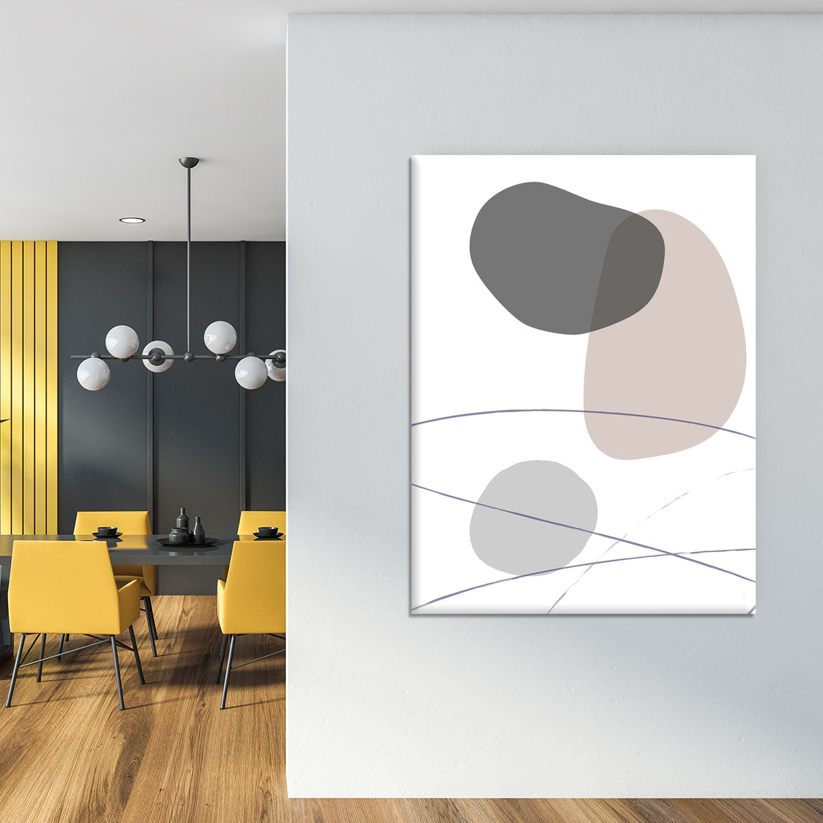 New Shapes Beige 03 Canvas Print or Poster - Canvas Art Rocks - 4