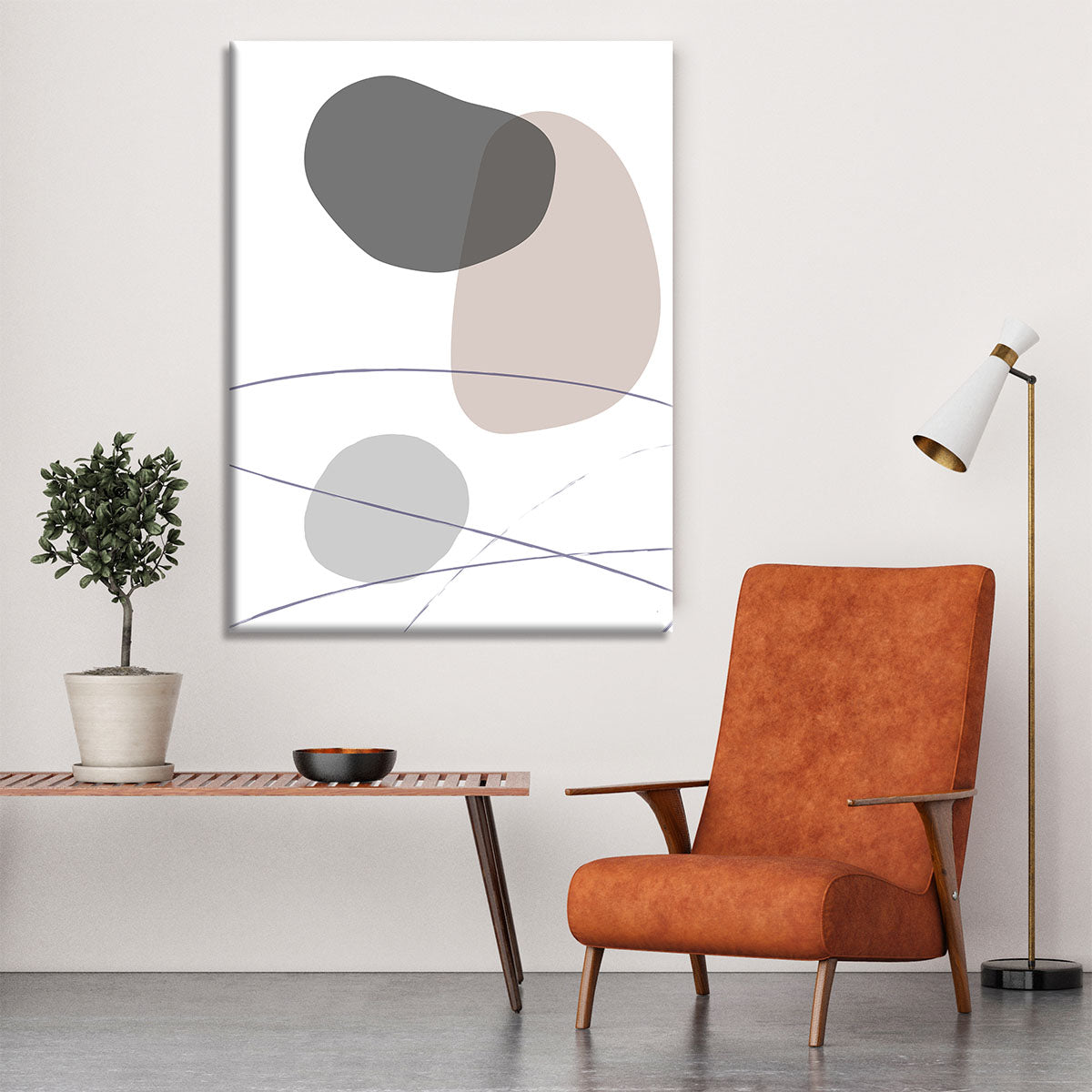 New Shapes Beige 03 Canvas Print or Poster - Canvas Art Rocks - 6