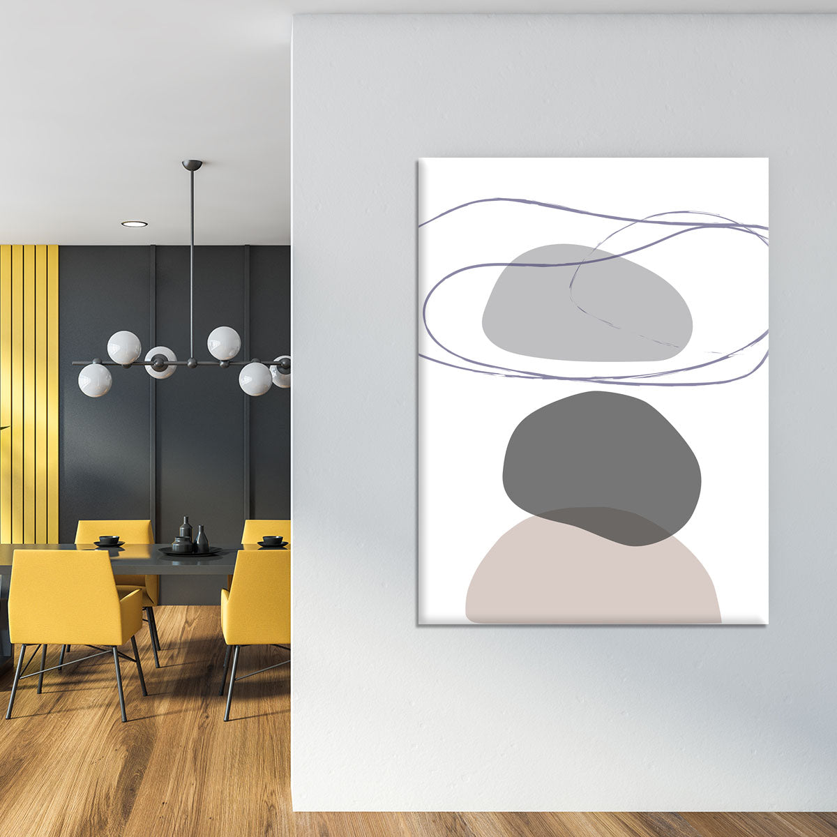 New Shapes Beige 04 Canvas Print or Poster - Canvas Art Rocks - 4