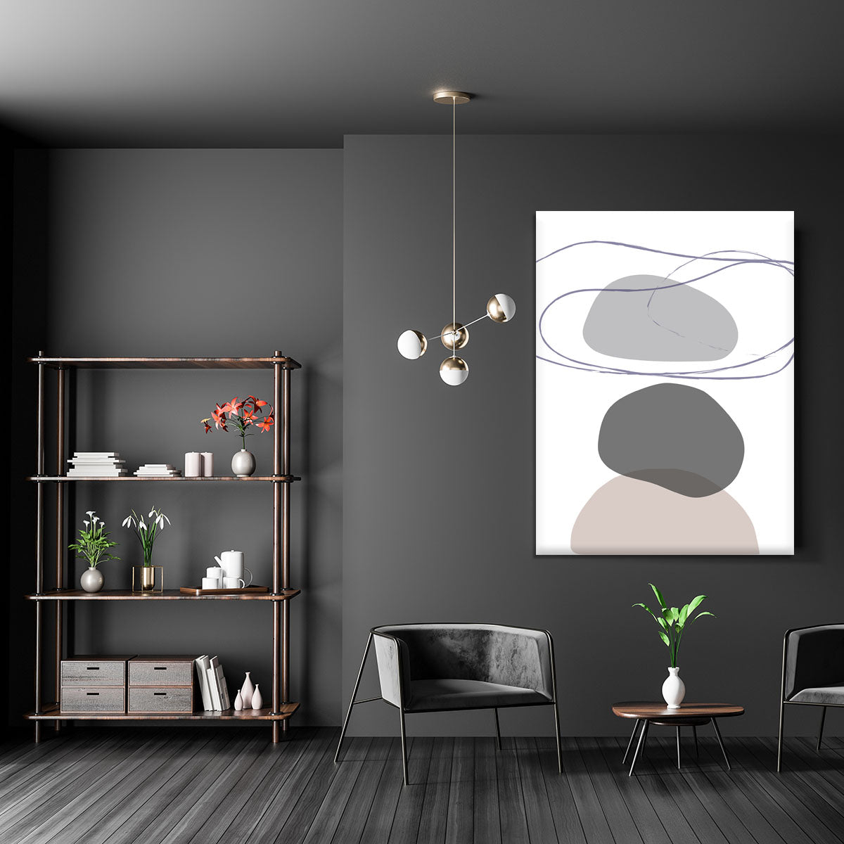 New Shapes Beige 04 Canvas Print or Poster - Canvas Art Rocks - 5