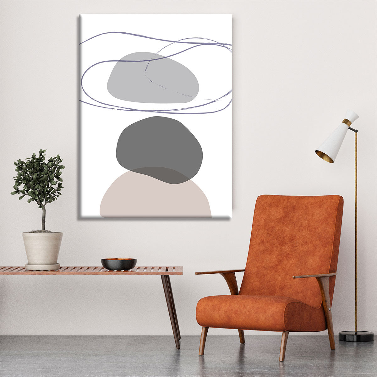 New Shapes Beige 04 Canvas Print or Poster - Canvas Art Rocks - 6