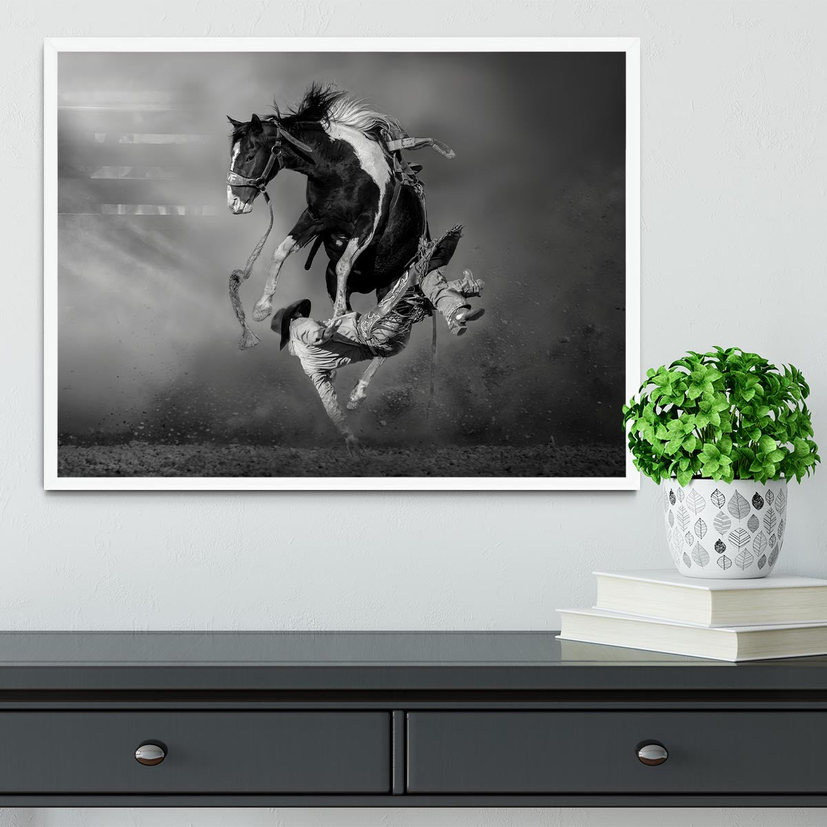 Cowboy Rodeo Framed Print - Canvas Art Rocks -6