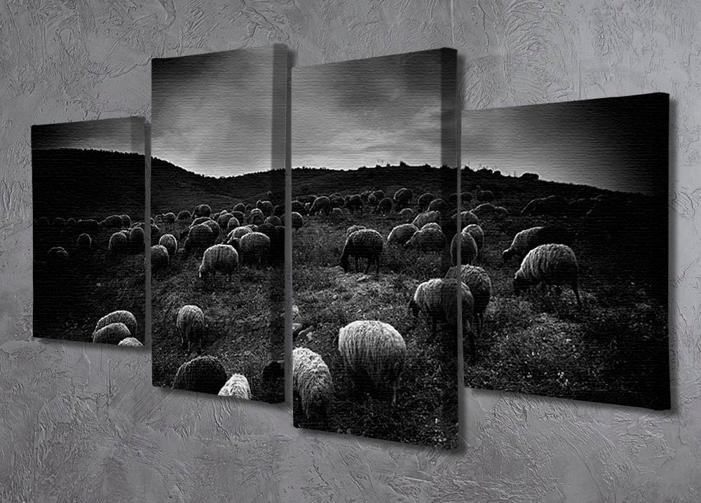 The sheep in the valley 4 Split Panel Canvas - Canvas Art Rocks - 2