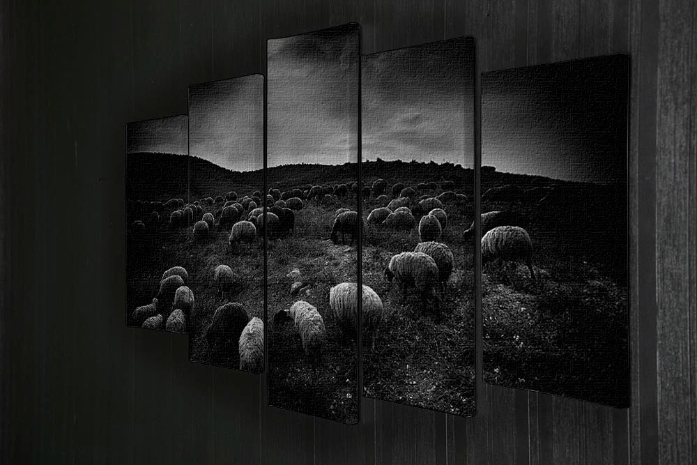 The sheep in the valley 5 Split Panel Canvas - Canvas Art Rocks - 2