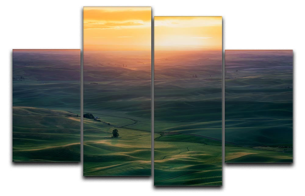 Sunset Over Colfax 4 Split Panel Canvas - Canvas Art Rocks - 1