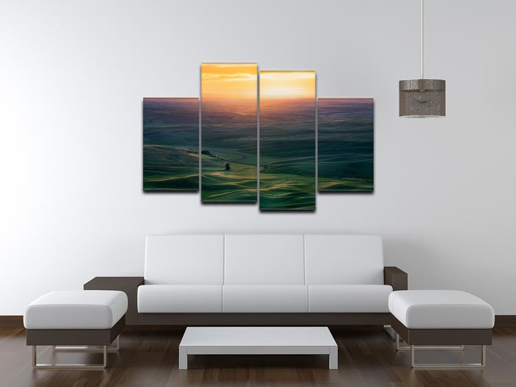 Sunset Over Colfax 4 Split Panel Canvas - Canvas Art Rocks - 3