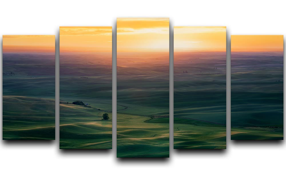 Sunset Over Colfax 5 Split Panel Canvas - Canvas Art Rocks - 1