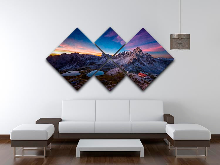 Mountainscape 4 Square Multi Panel Canvas - Canvas Art Rocks - 3