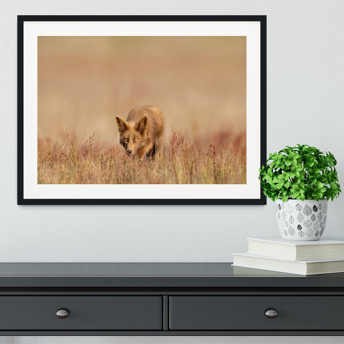 A Fox On The Hunt Framed Print - Canvas Art Rocks - 1