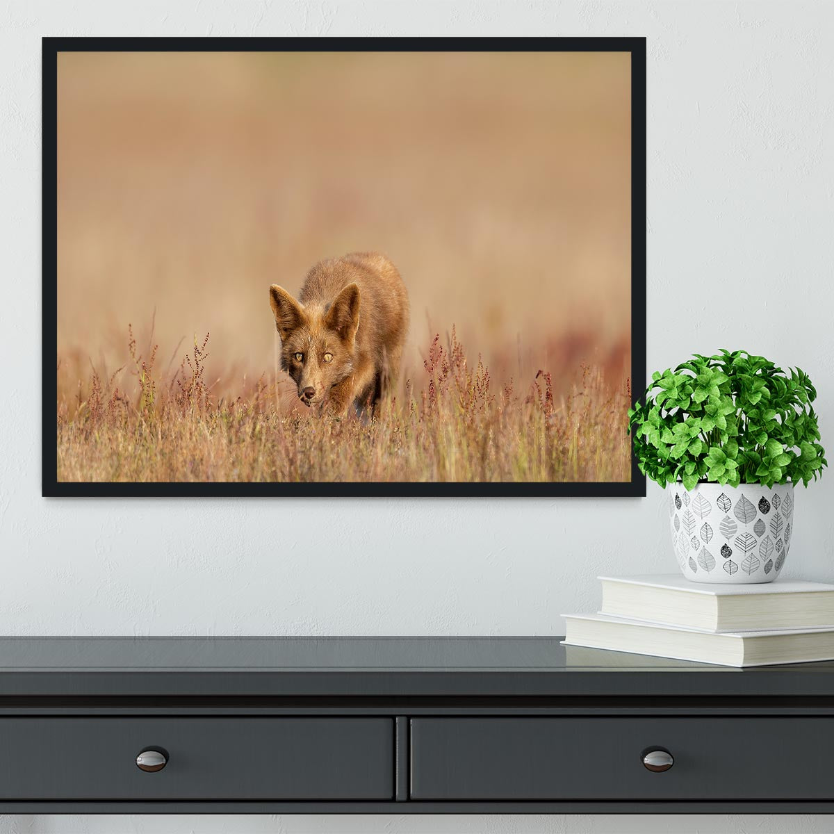 A Fox On The Hunt Framed Print - Canvas Art Rocks - 2