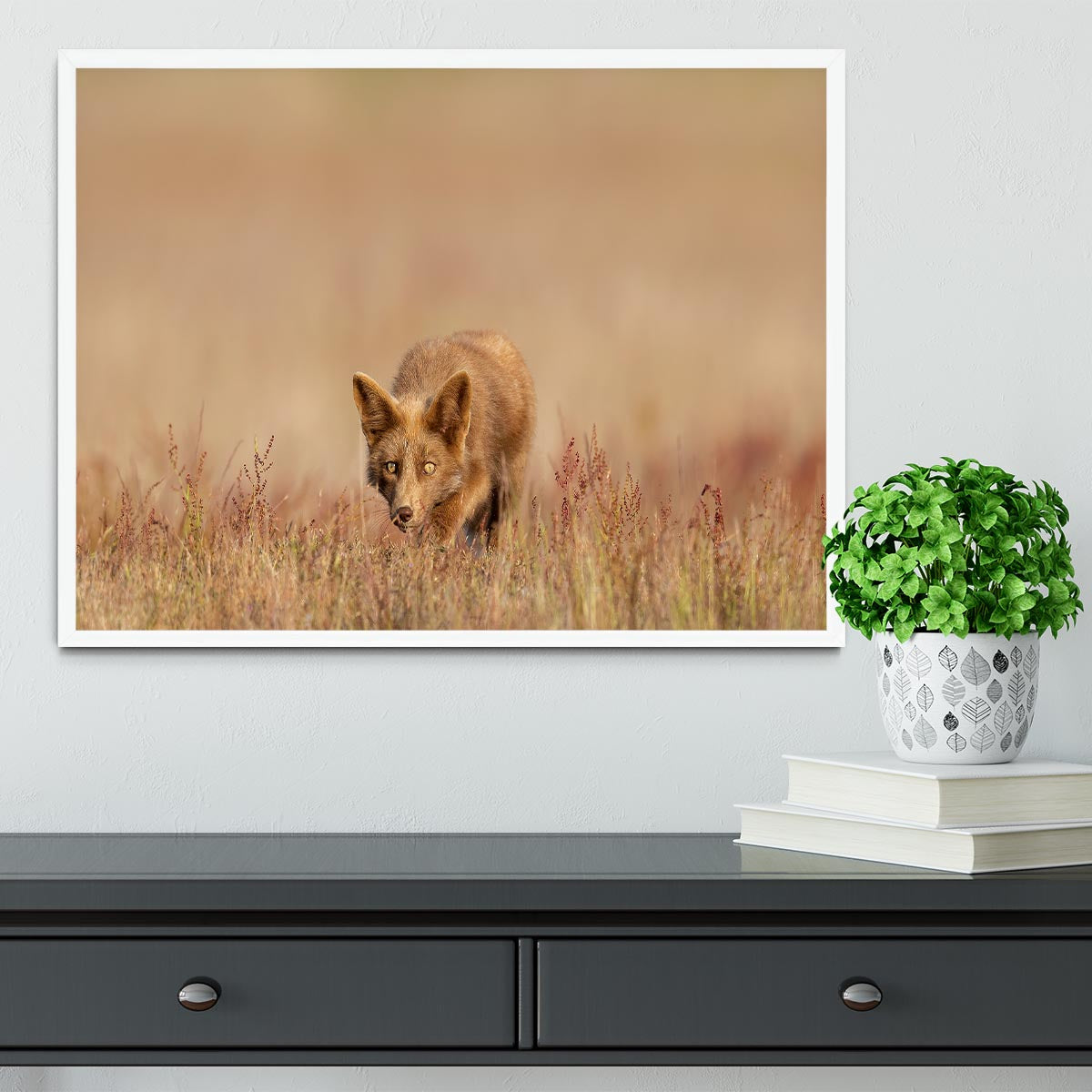 A Fox On The Hunt Framed Print - Canvas Art Rocks -6