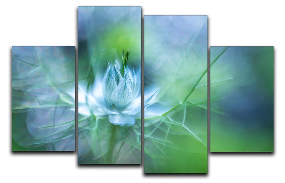 Blue Flower 4 Split Panel Canvas - Canvas Art Rocks - 1