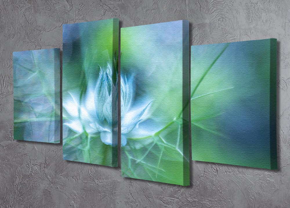 Blue Flower 4 Split Panel Canvas - Canvas Art Rocks - 2