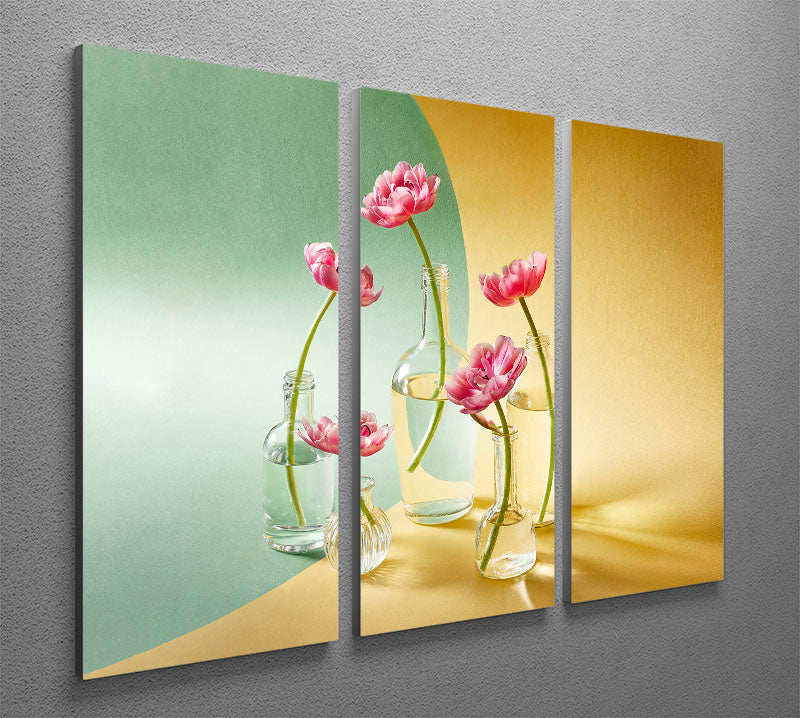 Five tulips 3 Split Panel Canvas Print - Canvas Art Rocks - 2