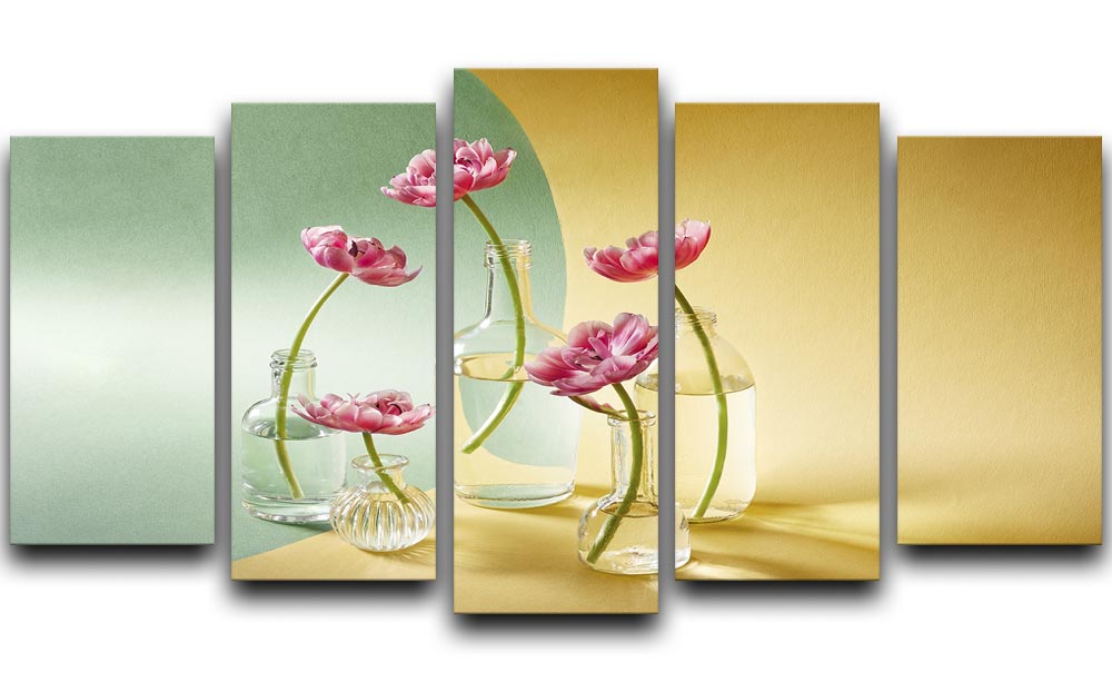 Five tulips 5 Split Panel Canvas - Canvas Art Rocks - 1