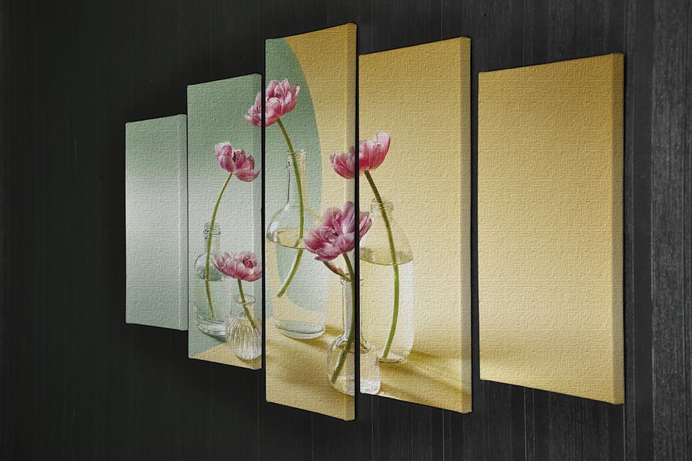 Five tulips 5 Split Panel Canvas - Canvas Art Rocks - 2