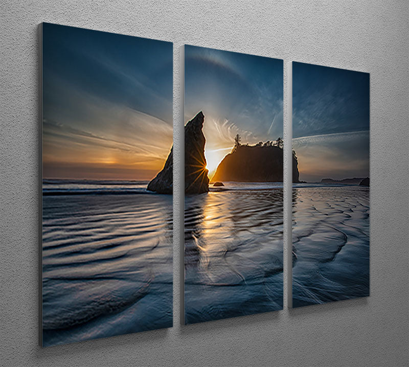 Sunset at Ruby Beach 3 Split Panel Canvas Print - Canvas Art Rocks - 2