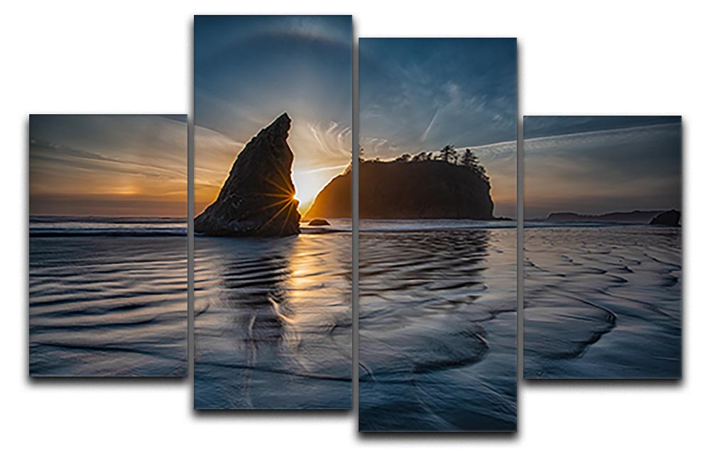 Sunset at Ruby Beach 4 Split Panel Canvas - Canvas Art Rocks - 1