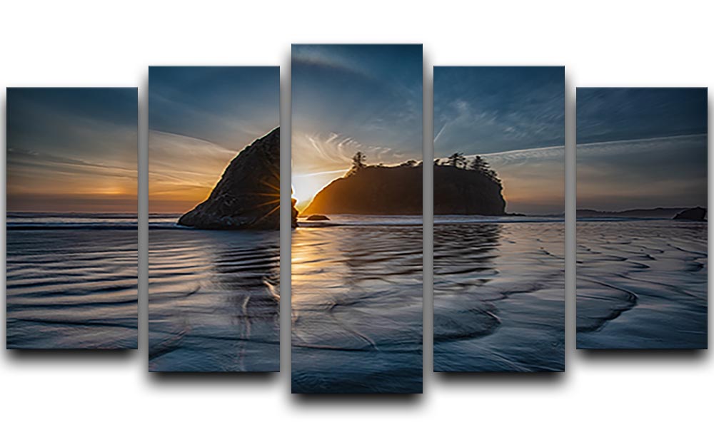 Sunset at Ruby Beach 5 Split Panel Canvas - Canvas Art Rocks - 1