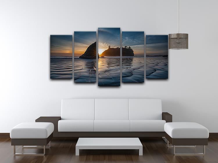 Sunset at Ruby Beach 5 Split Panel Canvas - Canvas Art Rocks - 3