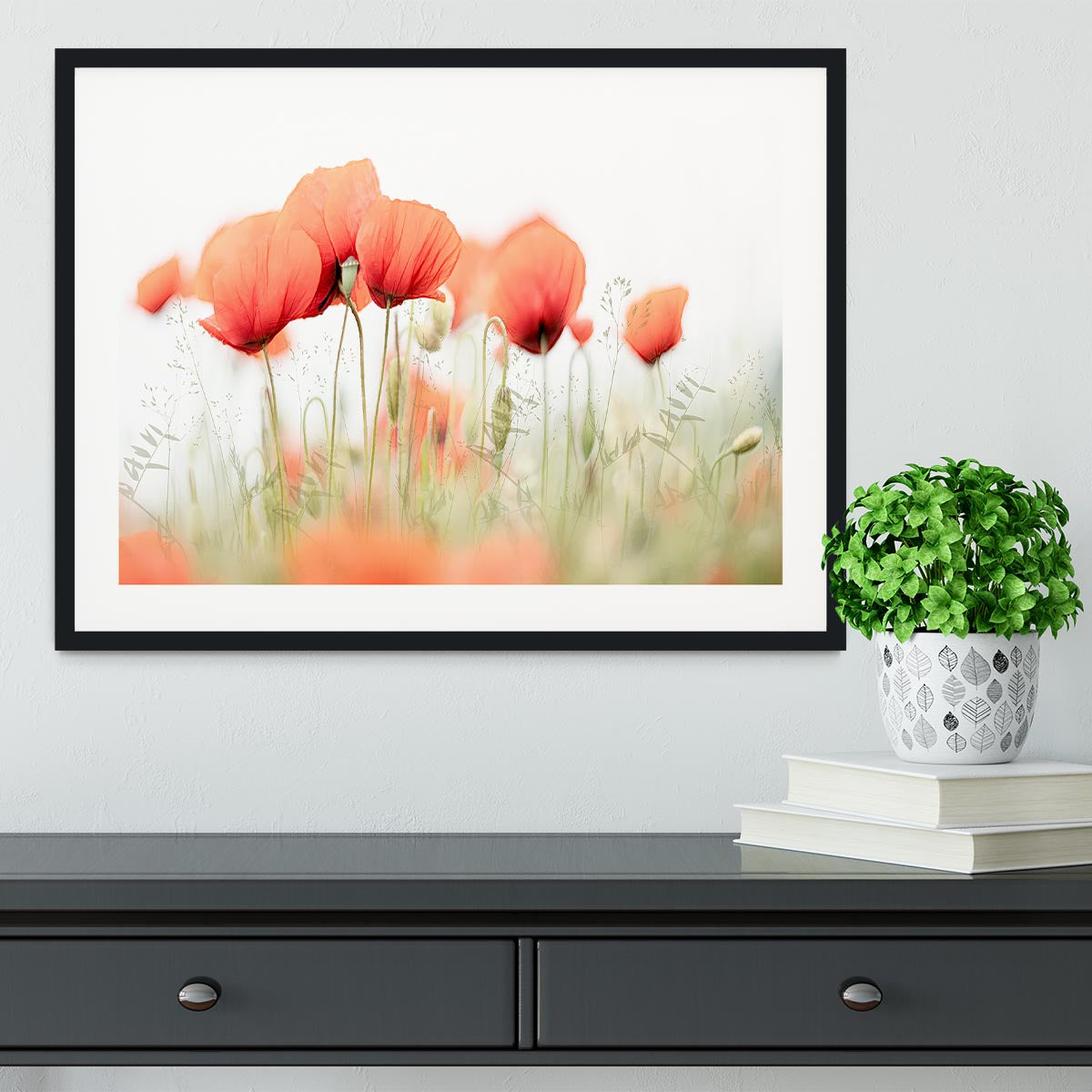 Poppies On A Summer Day Framed Print - Canvas Art Rocks - 1