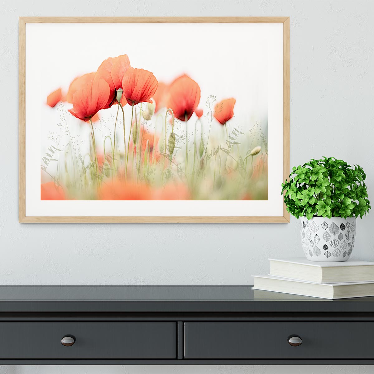 Poppies On A Summer Day Framed Print - Canvas Art Rocks - 3