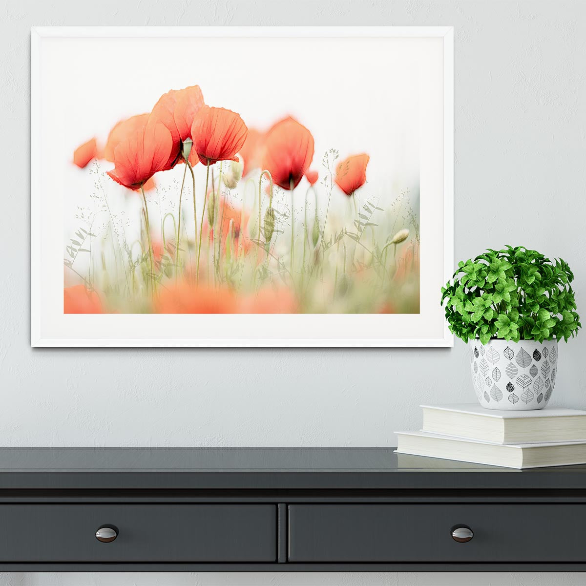 Poppies On A Summer Day Framed Print - Canvas Art Rocks - 5