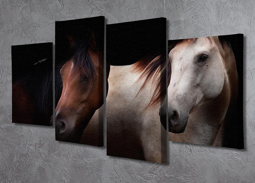 Horses In The Dark 4 Split Panel Canvas - Canvas Art Rocks - 2