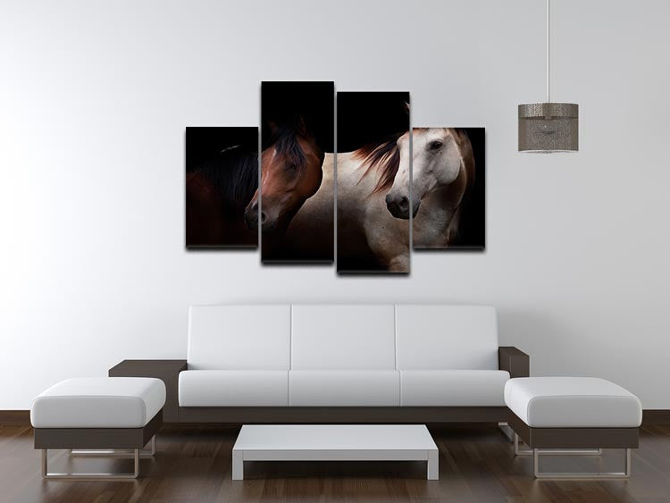 Horses In The Dark 4 Split Panel Canvas - Canvas Art Rocks - 3