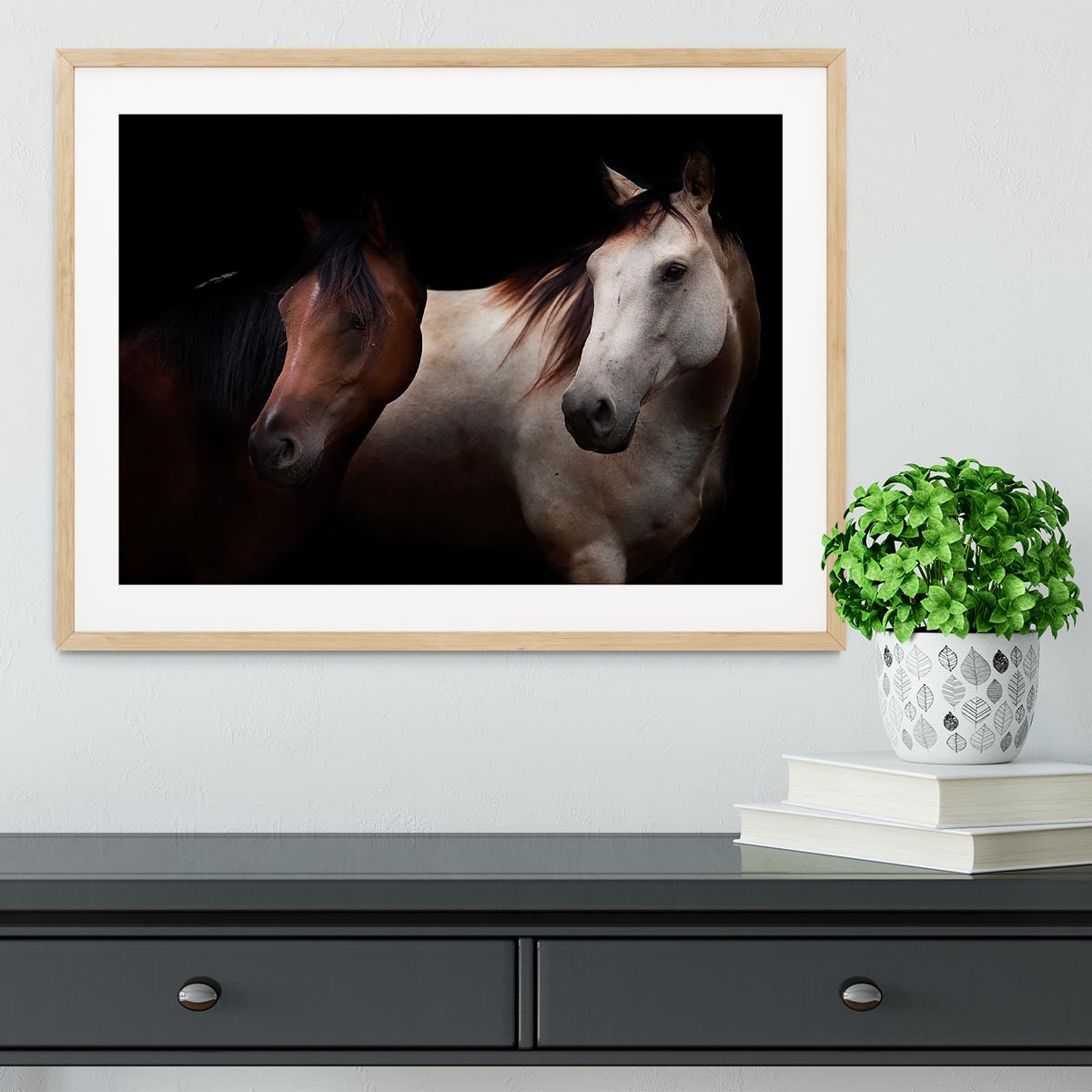 Horses In The Dark Framed Print - Canvas Art Rocks - 3